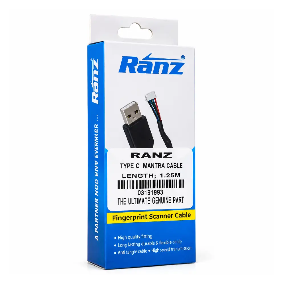 Ranz Aadhar USB Cable Type-C For Mantra Device 1.25m